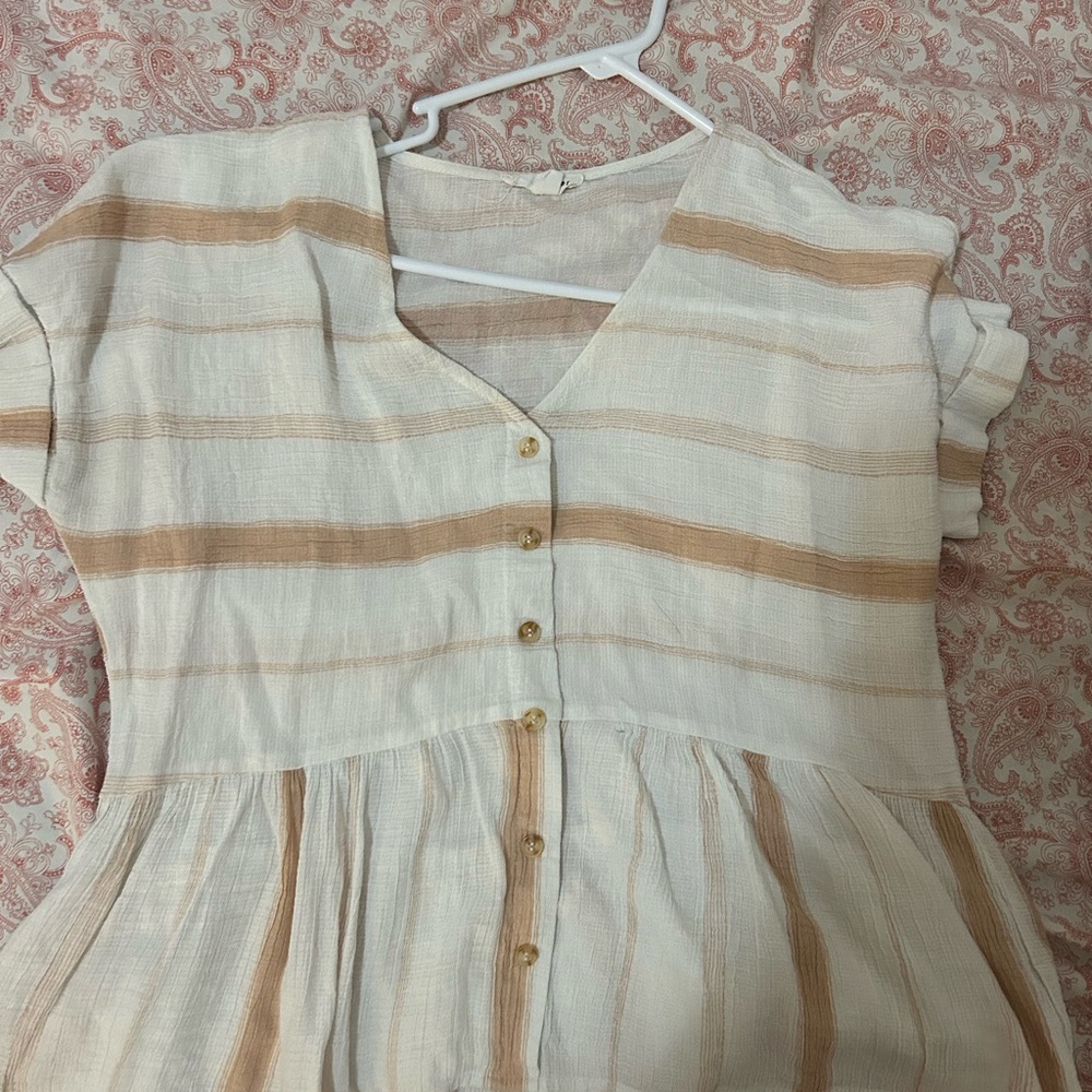Striped Button-Down Blouse